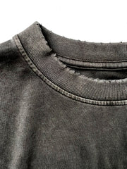 Legacy Tee Oversized 260 gsm Artesanal Dye con destrucción Vintage Black